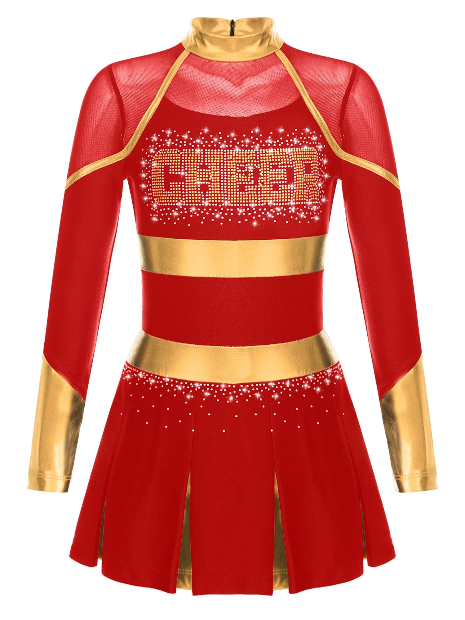 YiZYiF Meisjesjurk, cheerleading-jurk, pompons, sokken, Halloween, carnaval, danskostuum, kinderen, Cheer dansjurk, accessoires, show, party, danskleding, Paarse jurk, 170-176