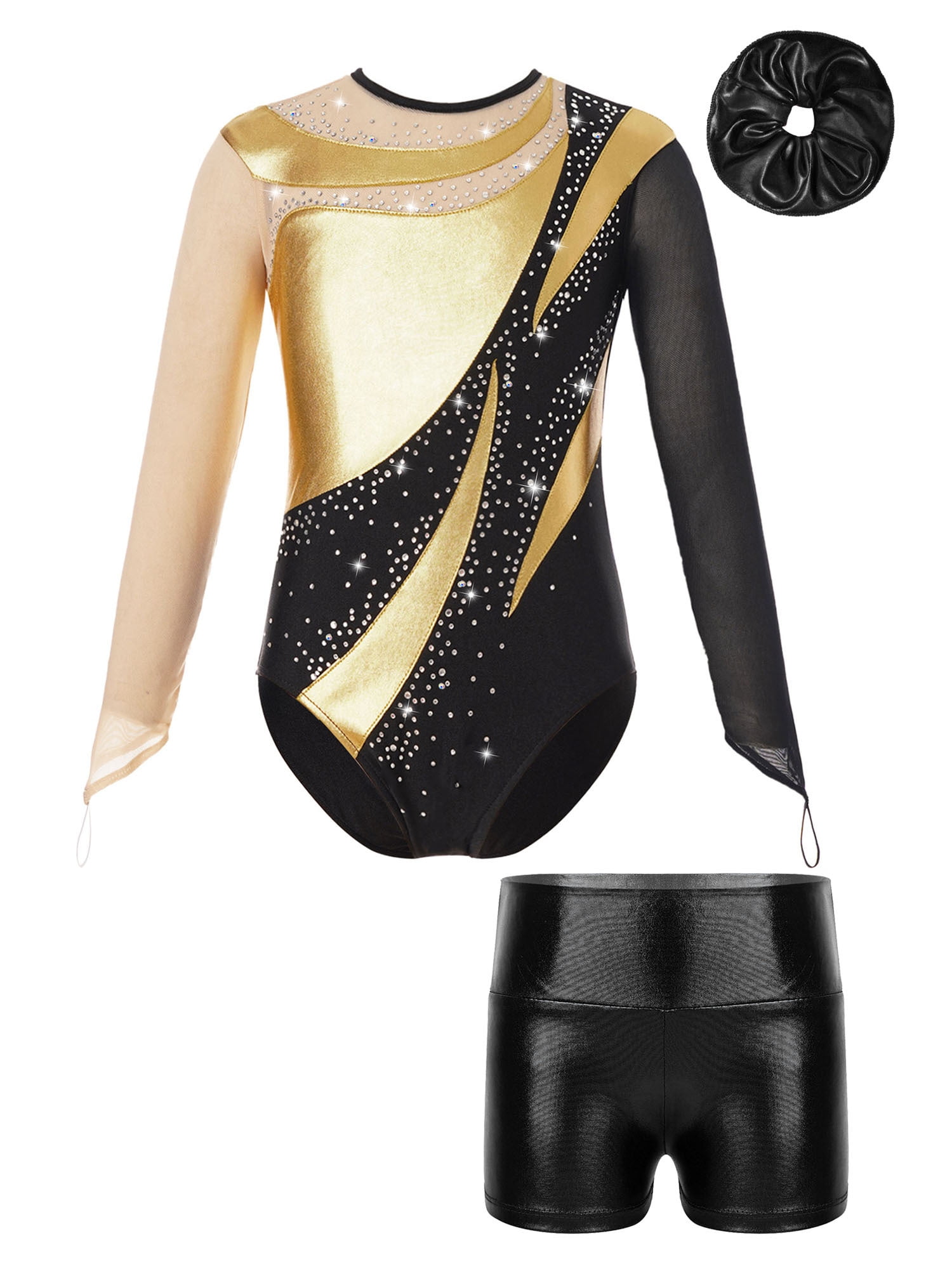 Black and gold gymnastic leotards deals