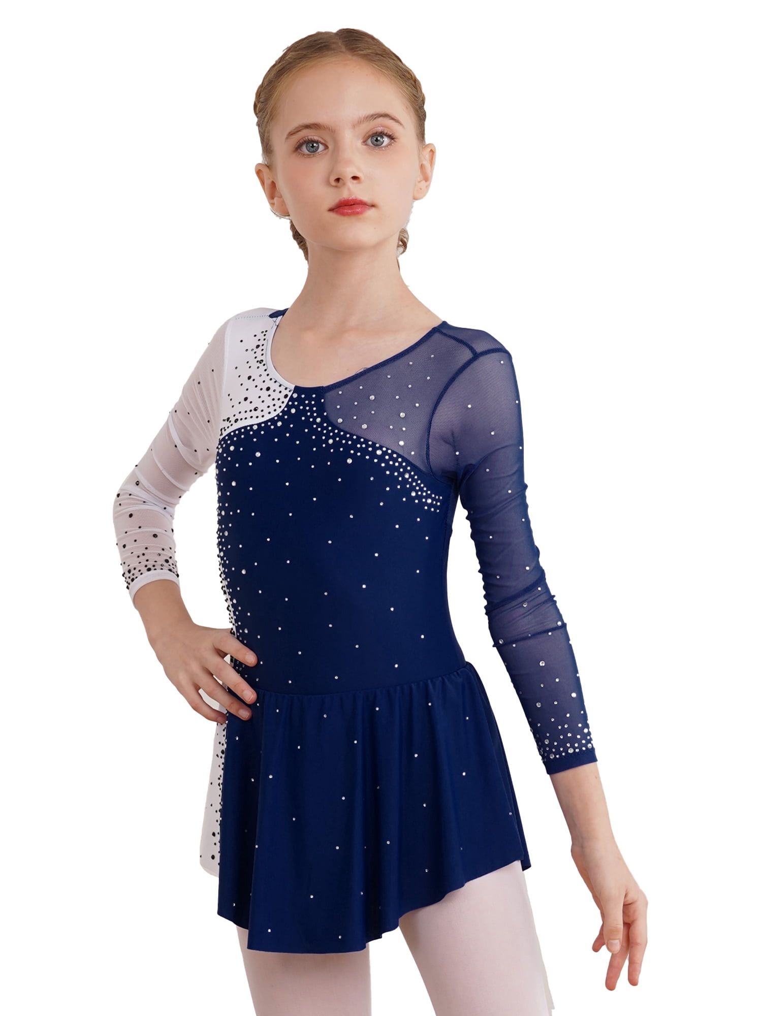 Aazon.co: Figure Skating Dress Girls Blue Velvet Woen Ice Skating
