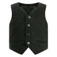 thumbnail image 1 of YIZYIF Kids Boys Gentleman Vest Button Down Formal Suit Vest Wedding Pageant Party Waistcoat Black 4, 1 of 5