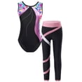 thumbnail image 1 of YIZYIF Kids Girls Activewear Sleeveless Gymnastics Leotard with Workout Legging Pants Gym Suit Pink Heart 6, 1 of 7