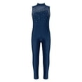 thumbnail image 1 of YIZYIF Kids Girls Ballet Dance Jumpsuit Sleeveless Rhinestone Gymnastics Leotard Figure Skating Unitard Costume Navy Blue 6, 1 of 7