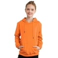 thumbnail image 1 of YIZYIF Kids Girls Casual Hoodie Sweatshirt Outdoor Sportswear Long Sleeve Drawstring Hooded Pullover Tops Orange 5-6, 1 of 7