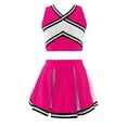 thumbnail image 1 of YIZYIF Kids Girls Cheers Dance Outfit V Neck Tank Top with Pleated Skirt Set Juniors Cheerleading Uniform A Hot Pink 12, 1 of 5