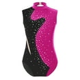 thumbnail image 1 of YIZYIF Kids Girls Color Block Gymnastics Leotard Rhinestone Figure Skating Classic Ballet Dance Costume Hot Pink 16, 1 of 5