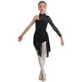 thumbnail image 1 of YIZYIF Kids Girls Figure Ice Skating Skirted Leotard Floral Lace Modern Latin Jazz Dance Dress Black 8, 1 of 7