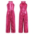 thumbnail image 1 of YIZYIF Kids Girls Halter Cocktail Evenings Romper All Sparkly Sequins Dance Jumpsuit Bridesmaid Birthday Pageant Party Outfit A Hot Pink 12, 1 of 6