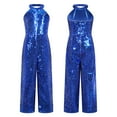 thumbnail image 1 of YIZYIF Kids Girls Halter Cocktail Evenings Romper All Sparkly Sequins Dance Jumpsuit Bridesmaid Birthday Pageant Party Outfit Royal Blue 14, 1 of 7