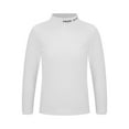 thumbnail image 1 of YIZYIF Kids Girls Long Sleeve Thermal Tops Mock Neck Pullover Base Layer Warm Undershirt White 18-24 Months, 1 of 6