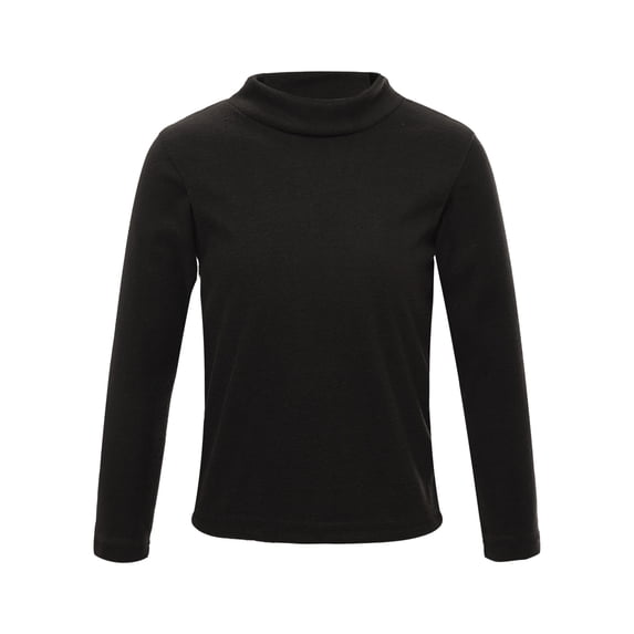 YIZYIF Kids Girls Long Sleeve Warm Shirt Basic Layer T-Shirt Solid Color Undershirt Thermal Tops Black 11-12
