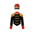 thumbnail image 1 of YiZYiF Girls Boys Drum Major Team Uniform Marching Band Tassel Jacket Coat with Hat Drummer Performance Costume Black 8, 1 of 7