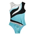 thumbnail image 1 of YIZYIF Kids Girls Metallic Ballet Dance Leotard Sparkle Rhinestones Sleeveless One Piece Gymnastics Unitard Blue 14, 1 of 5