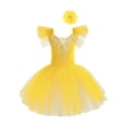 thumbnail image 1 of YIZYIF Kids Girls Professional Ballet Tutu Dress Figure Skating Performance Dance Costume Mesh Dress with Headdress, 1 of 7
