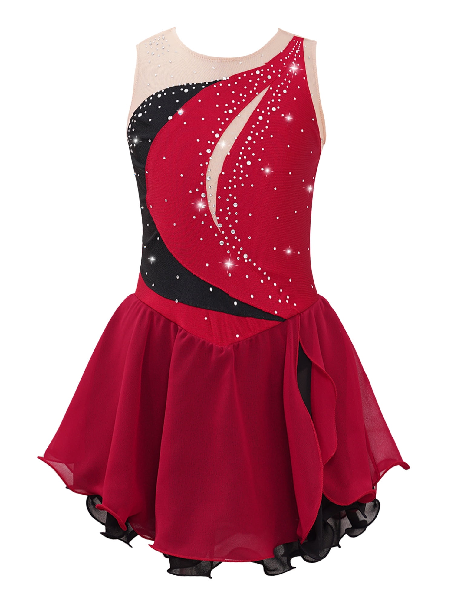 black and red figure skating dress Competition Figure Skating Dress main image 0