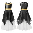 thumbnail image 1 of YIZYIF Kids Girls Shiny Sequin Tunics Praise Dress Church Worship Long Gown Lyrical Dance Dress Dancewear Black 8, 1 of 6
