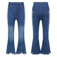 thumbnail image 1 of YIZYIF Kids Girls Toddlers Casual Flared Jeans Bell Bottoms High Waist Raw Hem Denim Pants with Pockets Type B 150/5XL, 1 of 7
