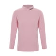 thumbnail image 1 of YIZYIF Kids Girls Warm Ribbed Thermal Underwear Long Sleeve Solid Color Undershirt Tops Pink 3-4, 1 of 5