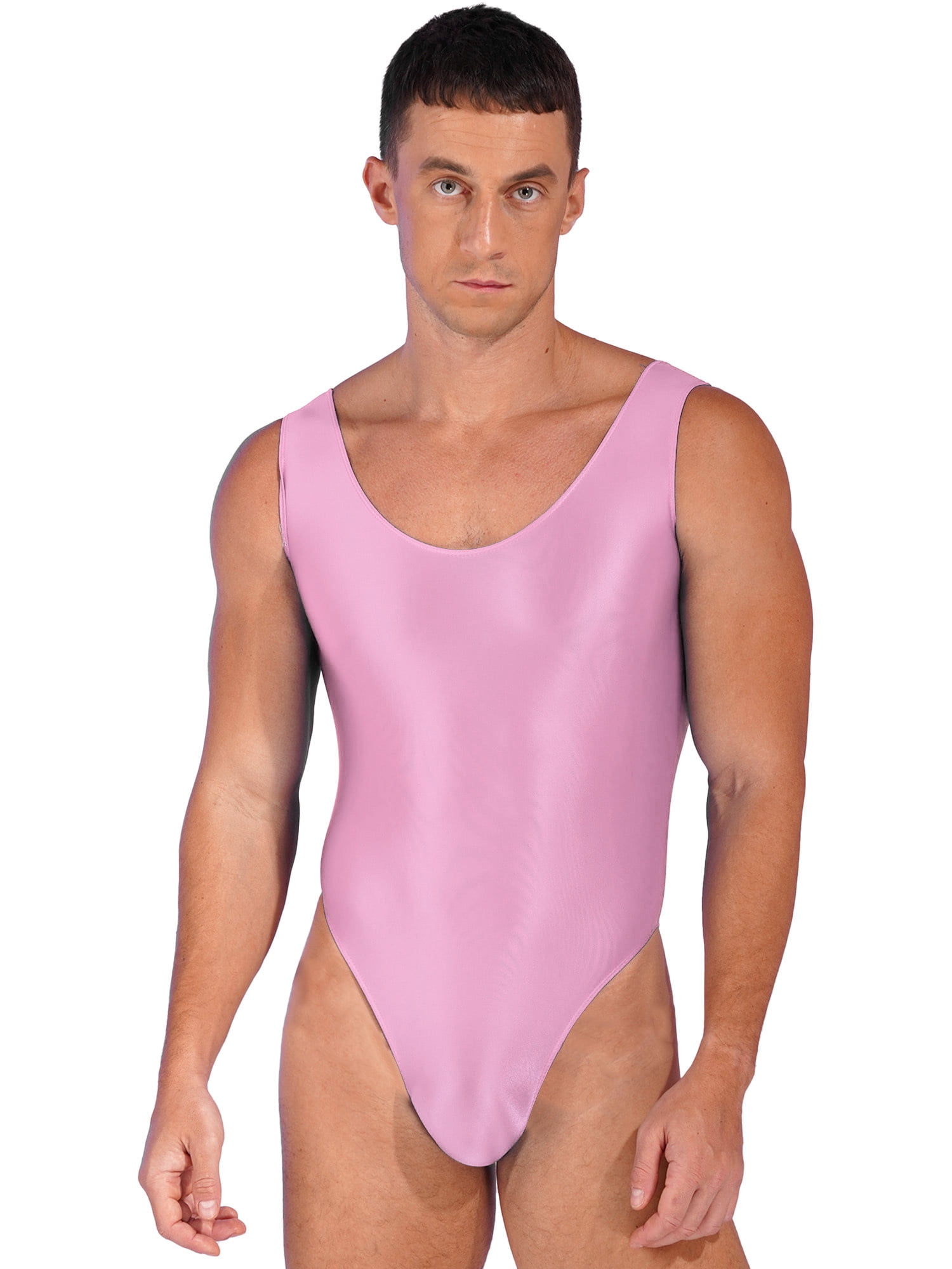 YIZYIF-Mens-Glossy-Backless-