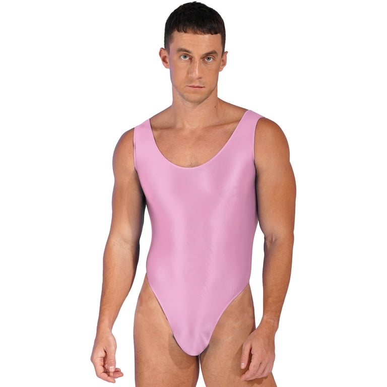 Pink Duplex Backless Bodysuit Mens Thong Bodysuit Men's Lace