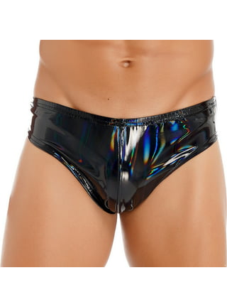Latex Sexy Men Underwear No Zipper Rubber Panties Wet Look