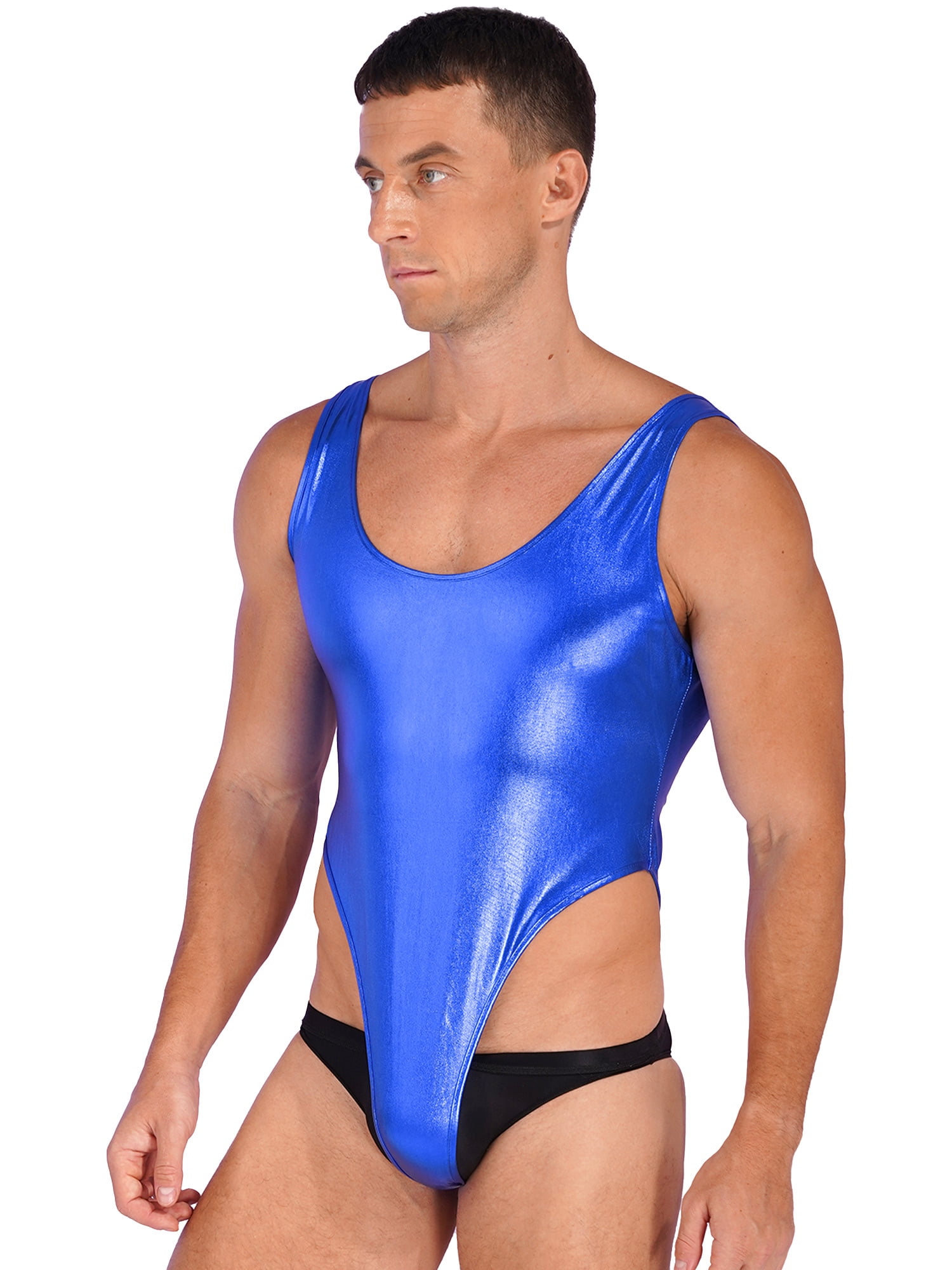 YIZYIF Mens Sleeveless One-piece Swimsuit High Cut Swimming Thong