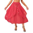 thumbnail image 1 of YIZYIF Womens Belly Dance Performance Costume Sequin Beaded Chiffon Skirt Indian Dance Costume Red One Size, 1 of 7