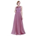 thumbnail image 1 of YIZYIF Womens Ladies Embroidered Chiffon Bridesmaid Dress Sleeveless Long Evening Party Prom Gown Maxi Dress Plum 6, 1 of 6