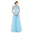 thumbnail image 1 of YIZYIF Womens Ladies Embroidered Chiffon Bridesmaid Dress Sleeveless Long Evening Party Prom Gown Maxi Dress Sky Blue 8, 1 of 6