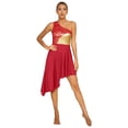 thumbnail image 1 of YIZYIF Womens Metallic Lyrical Waltz Dance Dress Sleeveless Liturgical Praise Dress Choir Performance Costume Red L, 1 of 7