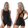 thumbnail image 1 of YIZYIF Womens One Piece Swimsuit Racerback Athletic Swimming Jumpsuit Bathing Suit Navy Blue XL, 1 of 6