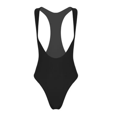 YEAHDOR Womens Shiny Metallic Swimming Bodysuit One Piece Swimsuit High ...