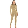 thumbnail image 1 of YIZYIF Womens Solid Color Long Jumpsuit Long Sleeve Bodysuit Gym Yoga Sports Jumpsuit Champagne M, 1 of 7