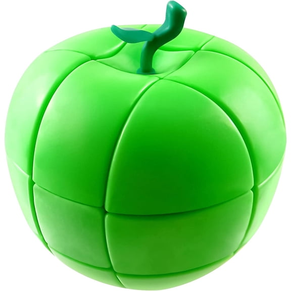 YJ Apple Fruit Shaped Cube 3x3 Puzzle Realistic Fruit Magic Speed Cube Puzzle, Green
