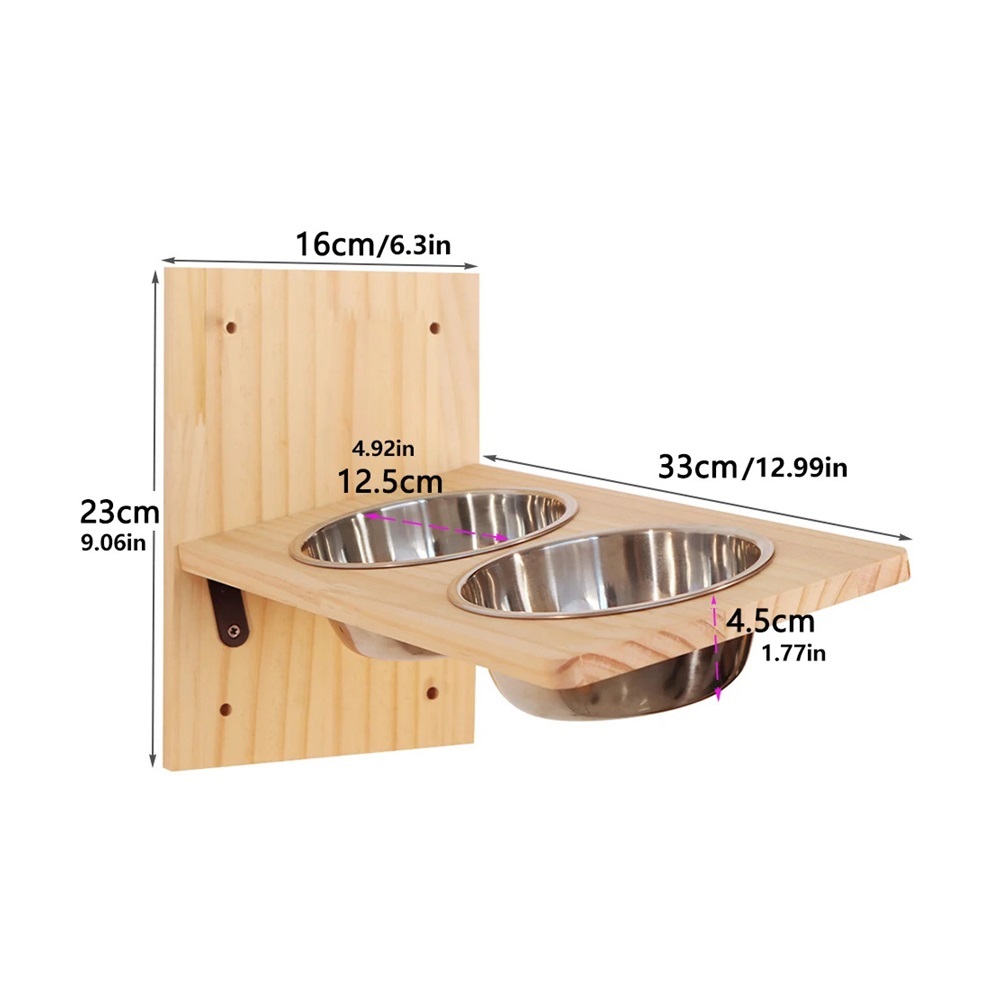 Deben Racks Cat YJ Cat wall furniture cat bowl feeding rack stainless steel double bowl ...