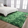 thumbnail image 1 of YJ.GWL 6x9ft Tie Dye Shag Area Rug For Living Room Bedroom,Shaggy Carpet For Home Decor,Emerald Green, 1 of 7