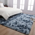 thumbnail image 1 of YJ.GWL 8x10ft Tie Dye Shag Area Rug For Living Room Bedroom,Shaggy Carpet For Home Decor,Blue Gray, 1 of 7