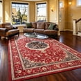 thumbnail image 1 of Jamfeel Area Rugs Vintage Floral Printed Washable Non-slip Carpets Foldable Thin Low Pile Rug for Living Room Bedroom 4'x6' Red, 1 of 8