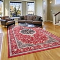 thumbnail image 1 of Jamfeel Area Rugs Vintage Floral Printed Washable Non-slip Carpets Foldable Thin Low Pile Rug for Living Room Bedroom 5'x8' Red, 1 of 7