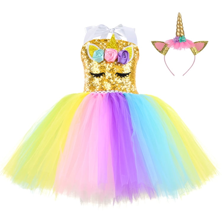 YJ.GWL Baby Girls Princess Dress Sequin Clothes Outfits Tulle TuTu
