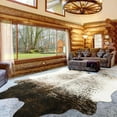 thumbnail image 1 of YJ.GWL Faux Cowhide Rug Animal Cow Print Rugs Floor Carpet for Living Room Home Decor,6.2'x7',Dark Brown, 1 of 9