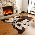 thumbnail image 1 of YJ.GWL Faux Cowhide Rug Cow Print Area Rugs Cow Hide Carpet for Bedroom Living Room Home Office Western Decor,2.3'x3.6',Brown, 1 of 7