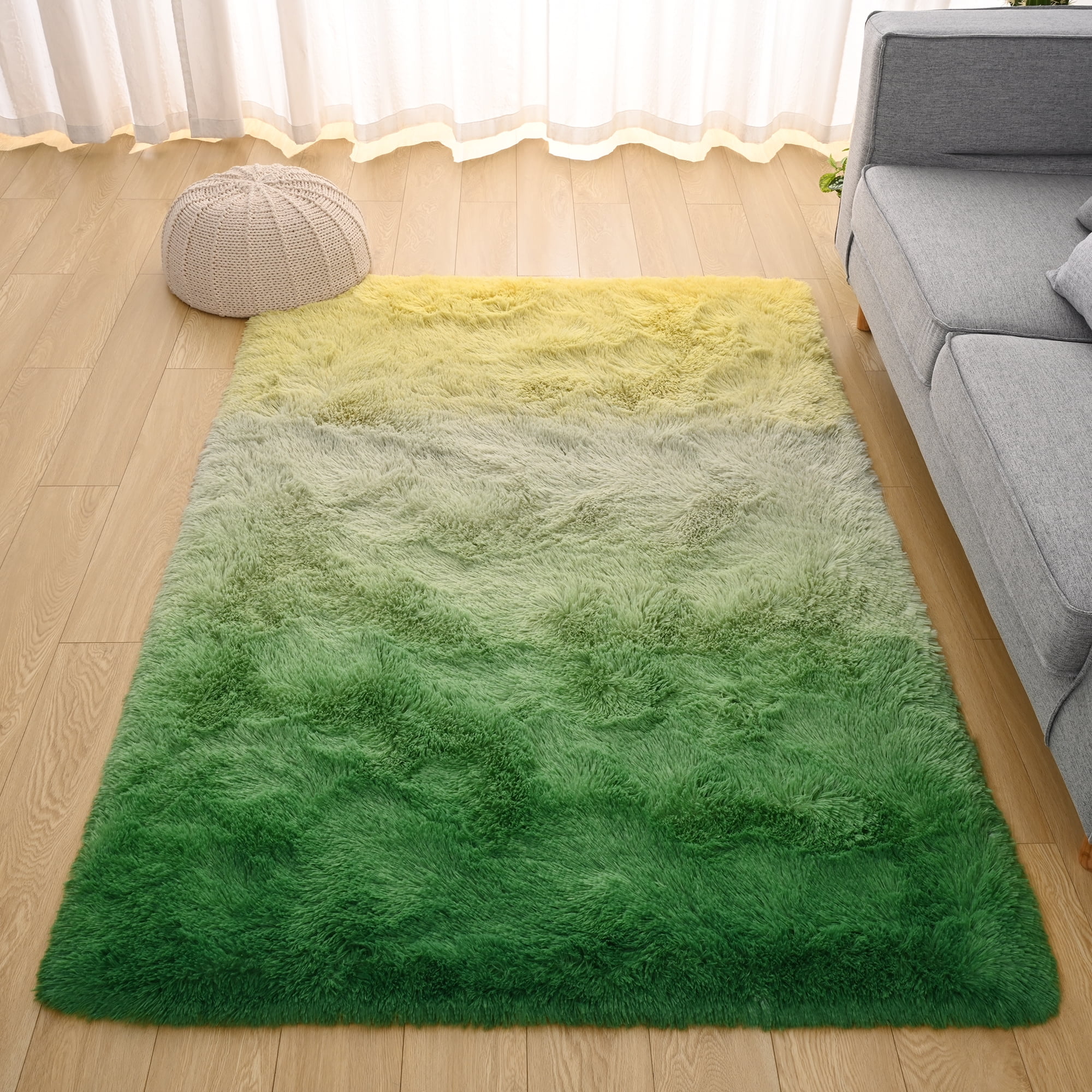 YJ.GWL Fluffy Soft Fuzzy Area Rugs Shag Rug Gradient Tie-dye Plush ...
