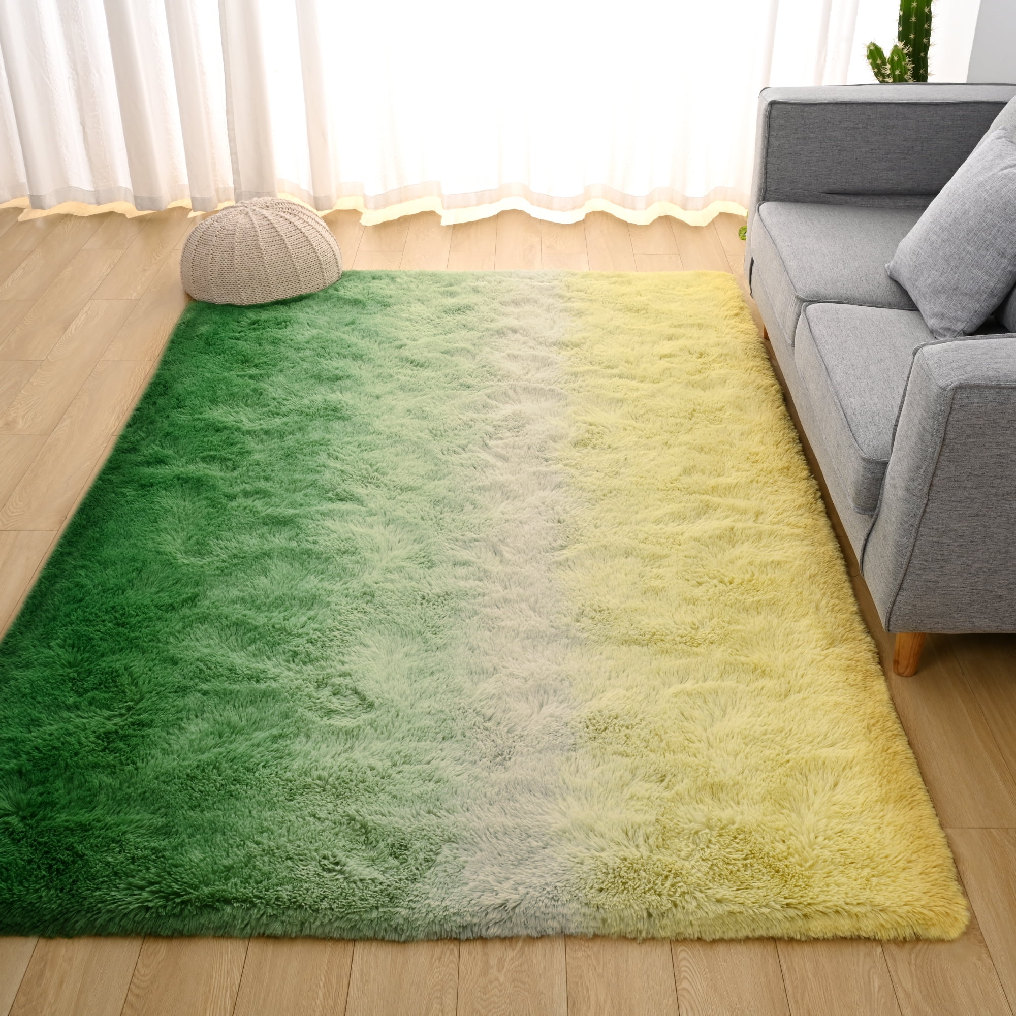 YJ.GWL Fluffy Soft Fuzzy Area Rugs Shag Rug Gradient Tie-dye Plush ...