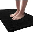 thumbnail image 1 of YJ.GWL Luxury Bathroom Rug Shaggy Bath Mat 24 x 36 Inch, Washable Non Slip Bath Rugs for Bathroom Shower, Soft Plush Chenille Absorbent Carpets Mats, Black, 1 of 5