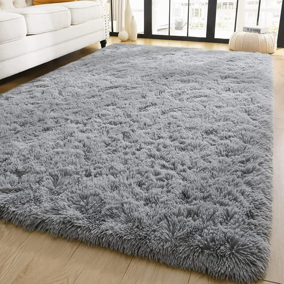 YJ.GWL Soft Area Rugs for Bedroom Living Room Plush Fluffy Rug Shag Carpet for Nursery Playroom Home Decor, 8x10 Feet, Gray
