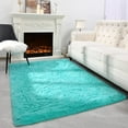 thumbnail image 1 of YJ.GWL Soft Fluffy Area Rug Plush Shaggy Rugs Fuzzy  Carpet for Living Room Bedroom Nursery Home Decor, 4'x5.3',Teal Blue, 1 of 7