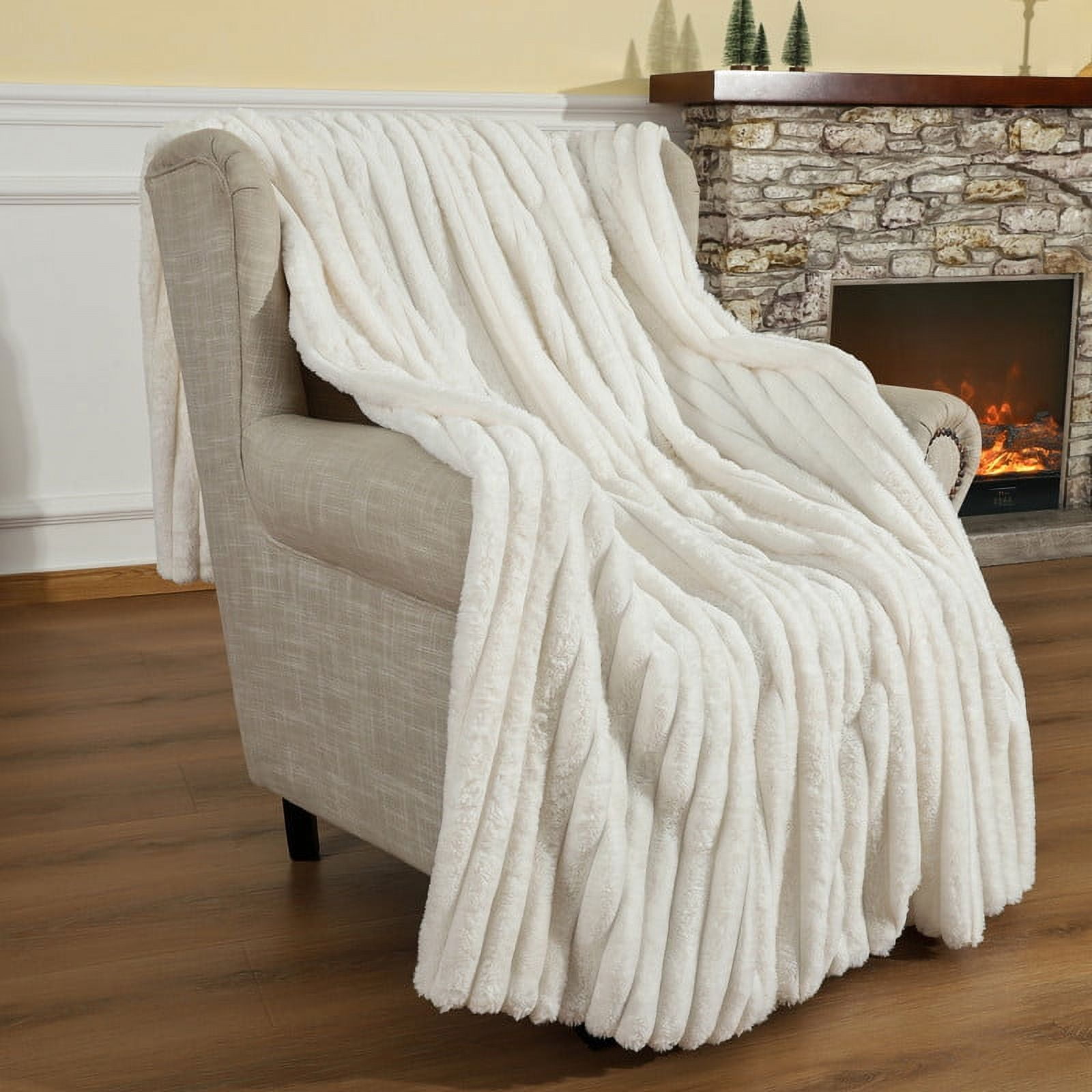 YJ.GWL Soft Plush Sherpa Fleece Throw Blanket Warm Fluffy Jacquard