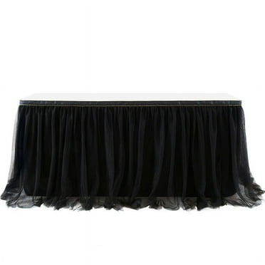 Efavormart 14ft Blush FULL SIZE 4 Layer Fluffy Tulle - Tutu Table Skirt for Party Events fits ...