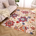 thumbnail image 1 of YJ.GWL Vintage Area Rugs Soft Fluffy Floral Rug Carpet for Bedroom Indoor Living Room Home Decor, 4'X6', Light Camel, 1 of 6