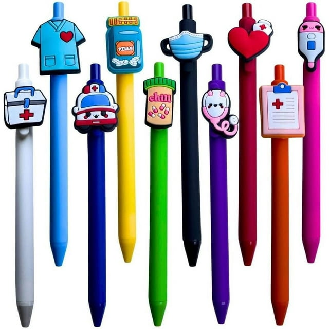 YJ Premiums 10pc Nurse Pens Cute Nursing Pens Set in Bulk with Heart